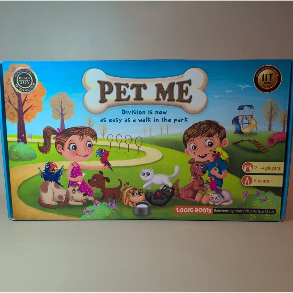 Logic Roots Pet Me Division Math Board Game Kids 8+ STEM Animal Educational